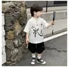 Traje de Verano Hanfu para Niños, Estilo Chino de Lino-Algodón, Manga Corta, Atuendo para Actuación en Jardín de Infancia, Traje Tang Chino de Verano para Niños
