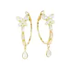 Pendientes de aro de mariposa de circón de lujo ligero estilo coreano para mujer, pendientes colgantes de gota de agua exquisitos, delicados y animados para el uso diario y citas