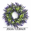 Corona de flores artificiales de primavera, con gypsophila y lavanda, para decoración del hogar, puerta, ventana y fiestas