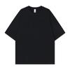 Camiseta Masculina 240g Gola Redonda Manga Curta Oversize Cor Sólida Top Solto Masculino Boxy Curto Largo Certificado Transfronteiriço