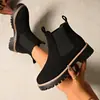 Botines de Tacón Grueso para Mujer 2025 Otoño e Invierno Nuevos de Exportación Talla Grande Punta Redonda Modernos y Cómodos Botas de Mujer con Doble Cremallera