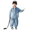 Traje de Mezclilla de Primavera para Niños Estilo Coreano Elegante Nueva Camisa Chaqueta de Primavera y Otoño 2026 para Niños Pequeños