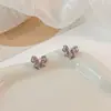 Brincos de Pérola Rosa Delicados e Pequenos Borboleta Estilo Chanel Celebridade da Internet Brincos Delicados Verão Leve Luxo Versátil