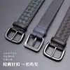 Cinturón de Cuero Tejido de Cuero Genuino para Hombre Bv Hebilla de Pin Casual Estilo de Lujo Ligero de Gama Alta Modelo para Hombre Exclusivamente para Ventas Transfronterizas desde el Fabricante