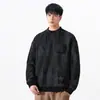 Ropa para Hombre Fengshe / Sudadera pesada de 360 g con cuello redondo y bolsillo en el pecho, diseño de doble cuello estilo americano, manga larga casual holgada para hombre