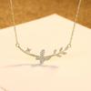Collar de Mariposa Pag&Mag para Mujer Más Fácil de Combinar Cadena Clavicular Colgante de Plata S925 Forma de Rama Versión Coreana Exquisita Dama