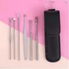 Cuchara para Cavar Orejas Set de Cuero Set de 6 Piezas Resorte Espiral Limpiador de Oídos Cuchara para Cavar Orejas Herramienta para Cavar Orejas Cuchara para Orejas
