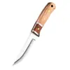 Cuchillo Pequeño Mongol con Cabeza de Cobre, Mango de Madera, Cuchillo de Fruta para el Hogar, Cuchillo de Carne Portátil para Exteriores, Acero Inoxidable al por Mayor