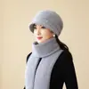 Sombrero de Pescador Cálido de Punto para Otoño e Invierno para Mujeres de Mediana Edad y Mayores, Protección para los Oídos Forrada de Felpa, Sombrero de Lana para Madre de Piel de Conejo, Sombrero de Abuela para Señoras Mayores