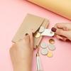 Porta-Cartões para Mulheres Estilo Coreano Pequeno Fresco Borla Porta-Moedas Multi-Compartimento para Cartões Costura Cor Contrastante Mini Carteira para Mulheres Pronta Entrega Atacado