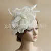 Adorno de Cabeça de Renda Europeu e Americano, Faixa de Cabeça de Pena, Chapéu de Organza, Adorno de Cabeça, Véu Retrô do Jockey Club, Acessório de Cabelo de Flor para Passarela