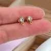 Moda coreana aretes de acero inoxidable chapados en oro accesorios al por mayor diseño creativo de personalidad con anillo de acero aretes de circonita diy