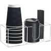 Tienda de Café y Té de Leche Transfronteriza Estante Blanco de Acrílico para Almacenamiento Portavasos de Papel Dispensador de Vasos Mostrador de Bar Caja de Almacenamiento para Servilletas y Popotes