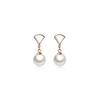 Pendientes de Plata S925 Ailuoqi Ailuoqi para Mujer con Cuentas de Concha Perla Sintética Forma de Abanico Geométrico Joyería para Orejas G9279