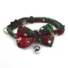Collar Navideño a Cuadros con Lazo para Mascota, Copo de Nieve Navideño, Campana para Perro Gato, Hebilla de Seguridad, Amazon Transfronterizo