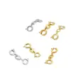 Conector de Fecho para Colar Banhado a Ouro 18K Conector de Fecho Universal para Pulseira DIY Feito à Mão Fecho de Mola de Aço Titânio com Duas Pontas Acessórios