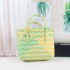 Cesta Cuadrada Tejida a Mano Cesta de Plástico Tejido para Verduras Impermeable Gran Capacidad Boda Cumpleaños Banquete Bolso Tejido a Mano