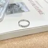 Anel S999 Prata Pura Estilo Coreano Ins Duplo com Padrão de Diamante em Duas Fileiras, Simples e Versátil, Elegante e Único Anel Empilhável para Mulheres