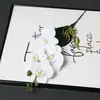 Pequena Flor Artificial Phalaenopsis de 4 Cabeças Filme 3D Toque de PU Flor Falsa Arranjo de Flores em Vaso Decoração de Casa Flor Artificial