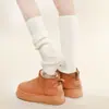 Calcetines de Punto Grises sin Pies para Mujer, Estilo Lolita, Puro Deseo, Calentadores de Piernas Cálidos, Serie Gris Primavera y Otoño, Calcetines Holgados Rayados Versátiles