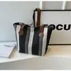 Bolsa Grande Mujer 2026 Nueva Moda Bolso de Lona Rayado Bolso de Mano para Viajes Diarios Bolso Tote de Hombro Único Cruzado de Moda