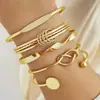 Pulsera de cadena simple retro transfronteriza de Europa y Estados Unidos, moda para mezclar y combinar, pulsera abierta, joyería, combinación de viento apilada, venta al por mayor