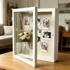 Marco de fotos hueco para enmarcado DIY hecho a mano de fotos y flores secas de plantas, caja de sombra para almacenamiento y exhibición, enmarcado de flores secas