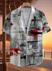 Camisa Casual de Manga Corta de Moda para Hombre 2026, Comercio Exterior Casual de Verano con Cuello Campana Estampado Digital