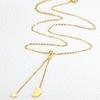 Collar con colgante de estrella y luna con borlas, estilo moderno y sencillo, de acero inoxidable, estilo academia, para mujer