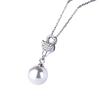 Colgante de perlas con cabeza de leopardo en plata de ley S925 con diamantes, joyería de plata de ley de moda europea y americana, directo de fábrica.
