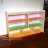 Gabinete de juguetes de colores. Gabinete combinado para área de kínder. Estantería de almacenamiento infantil. Gabinete de biblioteca multifuncional