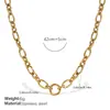 Collar Nuevo de Acero Inoxidable Estilo Hip-Hop Europeo y Americano, Versátil y Sencillo Collar Chapado en Oro de 18 Quilates, Diversas Joyas para Mujeres