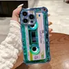 Estojo de Celular Apple 17Promax TPU Estiloso Retrô Toca-fitas Ip16/15 Anti-Colisão nos Quatro Cantos Capa Protetora Galvanizada