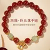 Venta al por mayor de fábrica pulsera de ágata roja clase A pulsera de jade Hetian lujo nicho 2024 nuevo estilo chino una generación de cabello