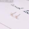 Pin de Perla de Plata de Ley S925 Chapado en Oro Verdadero de 18K con Pin de Oreja Colgante Accesorios de Pin de Perla Aguja de Bol para Bricolaje Aguja de Cabeza Cóncava