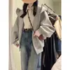 Moletom com Capuz Espessado de Veludo Versátil Fashionável Estilo Coreano Estilo Ins para Mulheres Outono e Inverno Solto com Zíper Cardigan Jaqueta Elegante