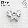 Pendientes Cruzados de Aleación de Titanio F136 Incrustados con Circonita 5A en Forma de Corazón y Moño, Tornillos Internos para Hélice de Oreja, Tornillos para Labio, Joyería para Perforaciones