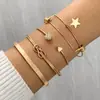 Conjunto de Pulseiras Empilháveis Transfronteiriças Estilo Punk Brilhante Simples Versátil Geométricas Diamante Tendência Cool Multicamadas