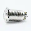 Interruptor de botão de pressão de metal 16mm cabeça chata autotravante auto-retorno luz LED anel de luz pé rosqueado interruptor à prova d'água