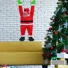 Decoración de pared trepadora de terciopelo de Santa Claus transfronteriza, adorno navideño, regalo, decoración colgante peculiar de pared y ventana para Navidad