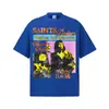 Camiseta Blanca de Manga Corta Estilo Streetwear Americano Stewell Saint para Hombres y Mujeres con Escote Pequeño, Algodón Puro de Peso Pesado