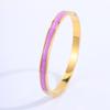 Moda Europea y Americana Acero de Titanio Pulsera con Goteo de Aceite Estrellas Gestacionales de Alto Nivel para Niña Adornos de Mano para Pareja Joyería Redonda Sin Decoloración