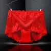 706 Ropa Interior Sexy de Encaje Tallas Grandes para Mujer Calzones Huecos de Cintura Alta para Damas de Tallas Grandes