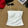 Camiseta de Verão Plissada Pure Wish com Bojo Estilo Menina Doce Picante Roupa Externa Emagrecedora Costas Bonitas Sem Mangas Camisola Feminina