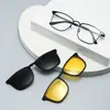 Gafas de sol metálicas polarizadas magnéticas para miopía, protección solar, para conducir, retro, juego de gafas versátil, se pueden equipar con gafas de dos en uno con graduación