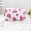 Bolsa de armazenamento de cosméticos fofa de pelúcia doce amor grande capacidade bolsa de armazenamento de viagem portátil bolsa de lavagem de viagem
