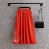 Traje Tang de dos piezas para mujer, estilo vintage, con cuello bordado a mano, top de siete mangas, estilo Hanfu chino modificado, vestido de té zen, falda y traje.