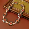 Anillos, Pulseras, Pendientes, Collares, Accesorios de Acrílico con Incrustaciones de Diamantes Ovalados Transfronterizos Europeos y Americanos, Cadenas para Clavícula de Mujer, Adornos Versátiles para el Cuello