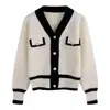 Cárdigan de Punto Estilo Pequeño Fragante Temperamental 2023 Primavera y Otoño Nuevo Estilo Coreano Pequeño Fresco Versátil Delgado Suéter Ropa de Abrigo para Mujer