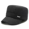 Gorro de invierno para hombre, forrado de forro polar para abrigar, protector de orejas, gorro de algodón, gorro de piel, adecuado para hombres de mediana edad y ancianos, gorro plano engrosado para clima frío